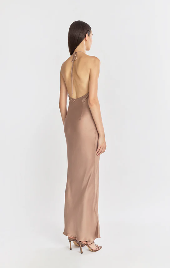 Halter Bias Maxi Slip Dress - Image 7