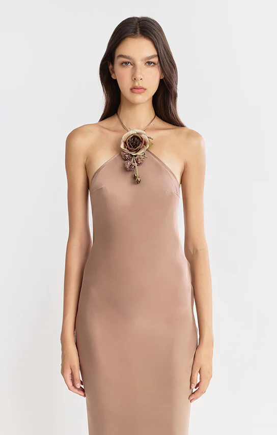 Halter Bias Maxi Slip Dress - Image 8
