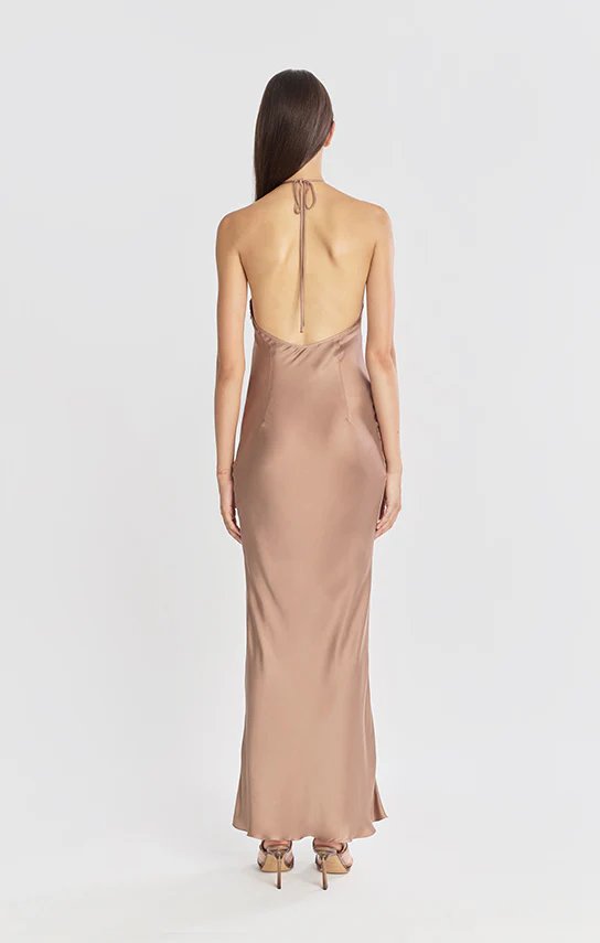 Halter Bias Maxi Slip Dress - Image 9