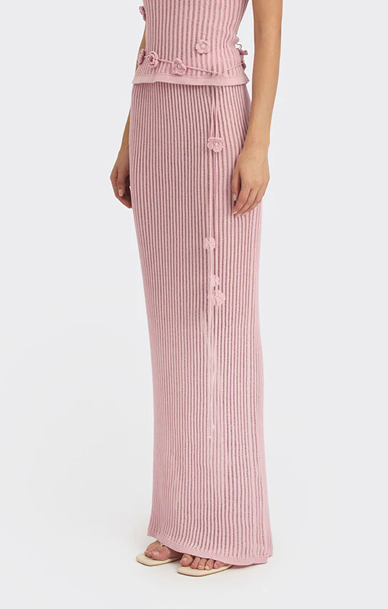 Knit Floral Maxi Skirt - Image 3
