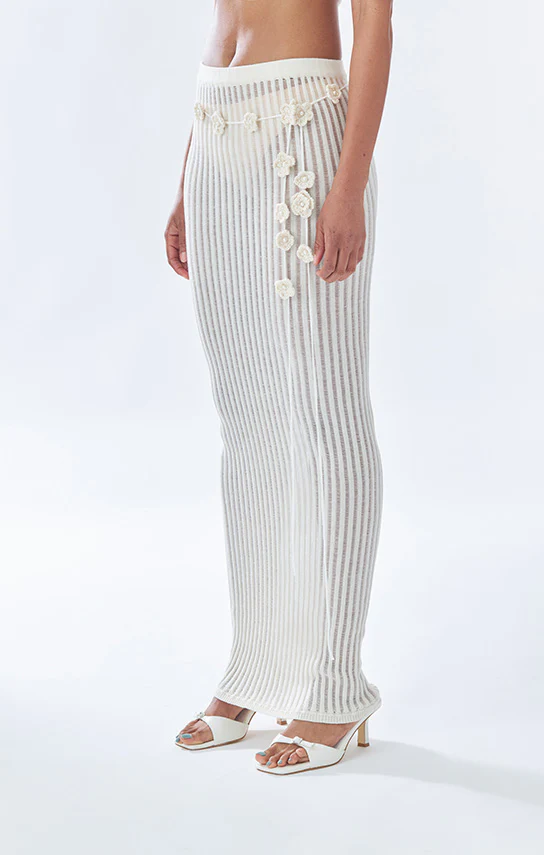 Knit Floral Maxi Skirt - Image 5
