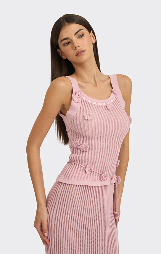 Knit Floral Tank Top - Image 8