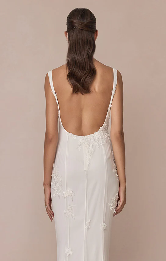 Lace Boat Neck Maxi Dress (French Lace) - Image 8