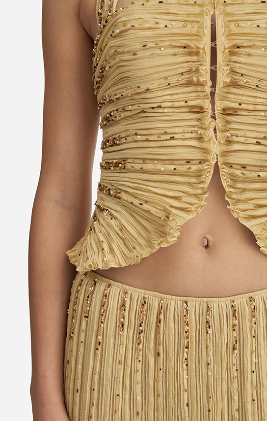 Leaf Draped Bustier Embroidered - Image 3