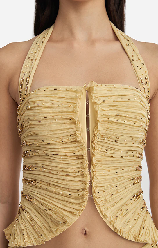 Leaf Draped Bustier Embroidered - Image 4