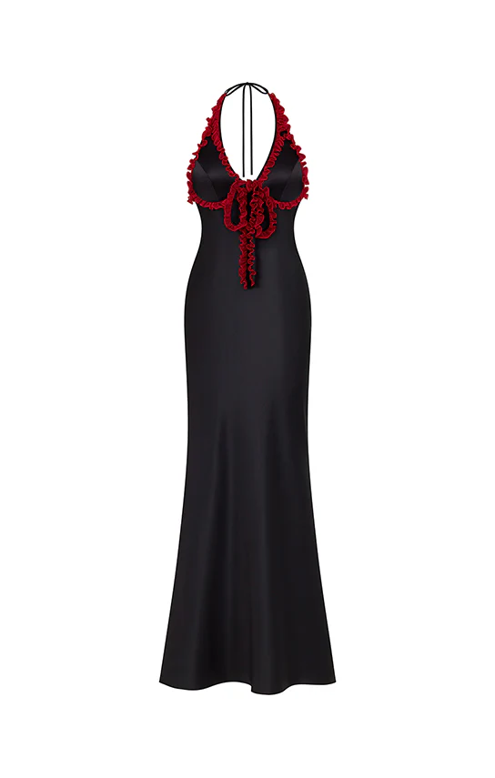 Mini Ruffle Maxi Slip Dress