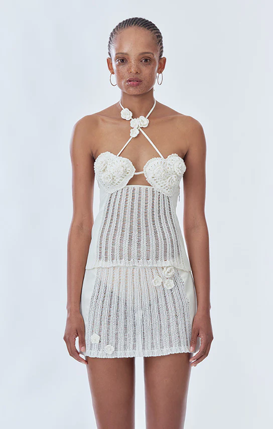 Ms. Heart Floral Crochet Bustier