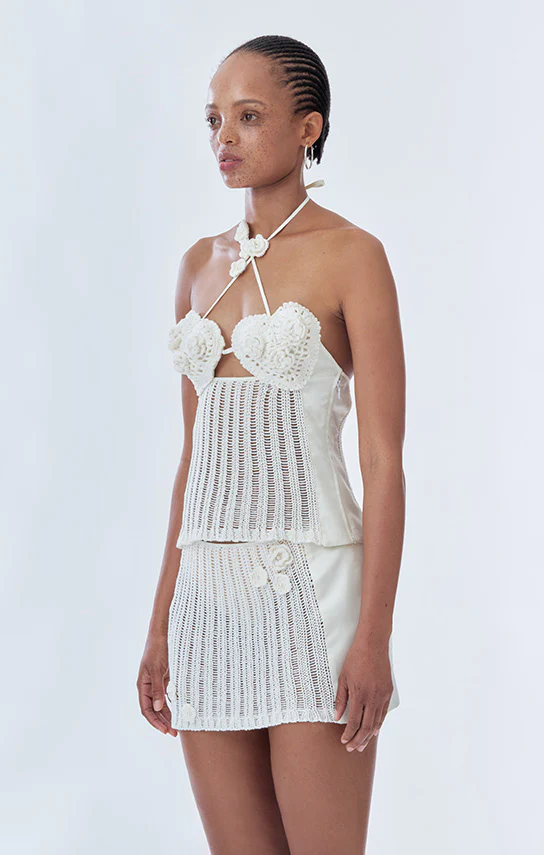 Ms. Heart Floral Crochet Bustier - Image 3