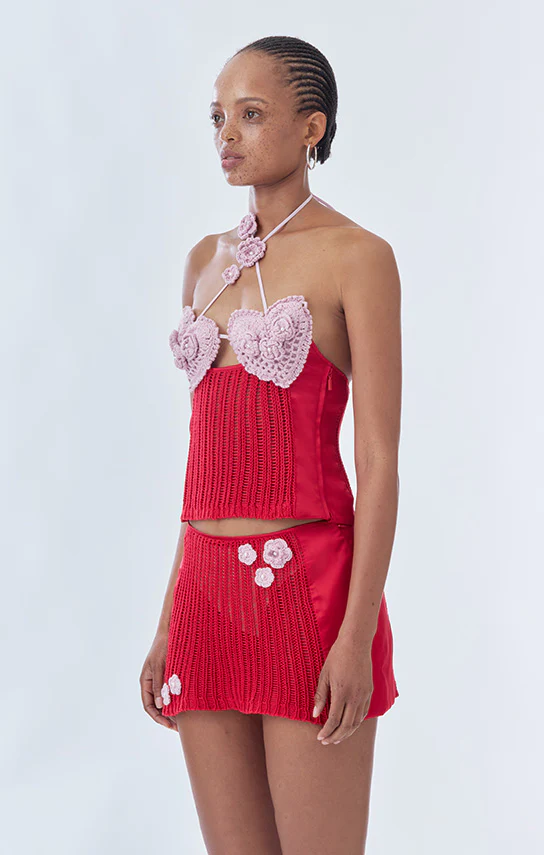 Ms. Heart Floral Crochet Bustier (Two Tone) - Image 4