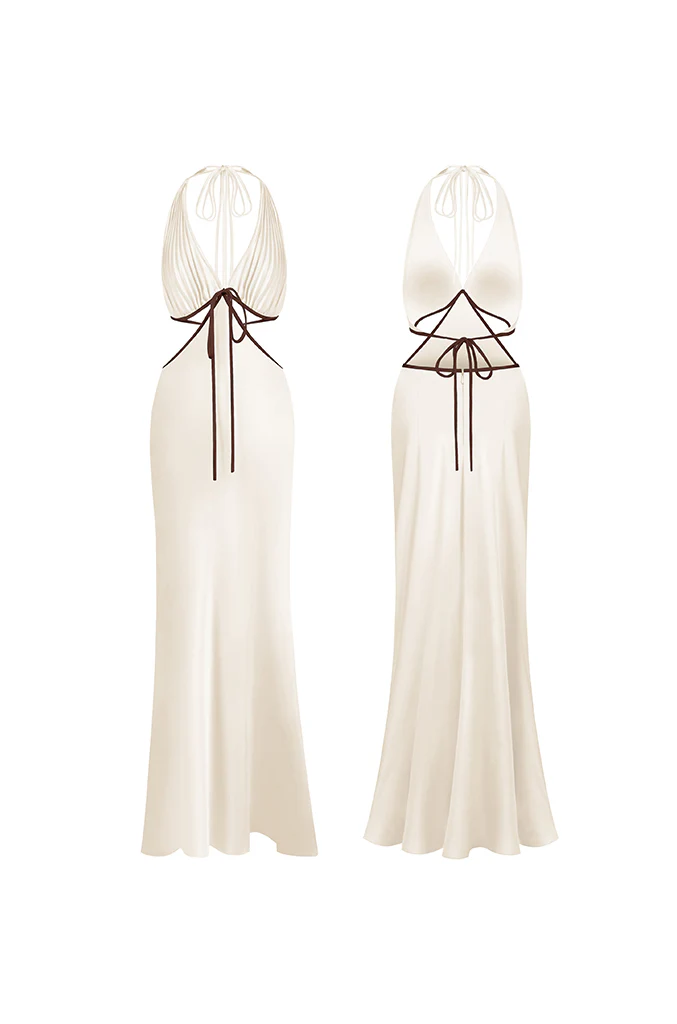 Ms. Pleat Cut-Out Dress (Two-Tone) - Image 3