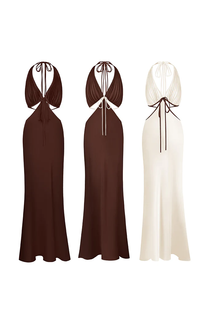 Ms. Pleat Cut-Out Dress (Two-Tone) - Image 6