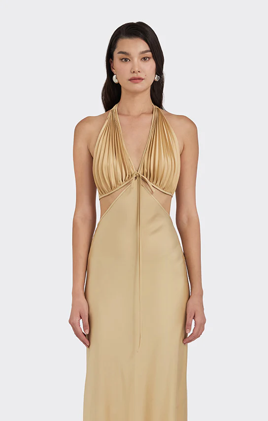 Ms. Pleat Cut-Out Dress (One-Tone) - Image 3