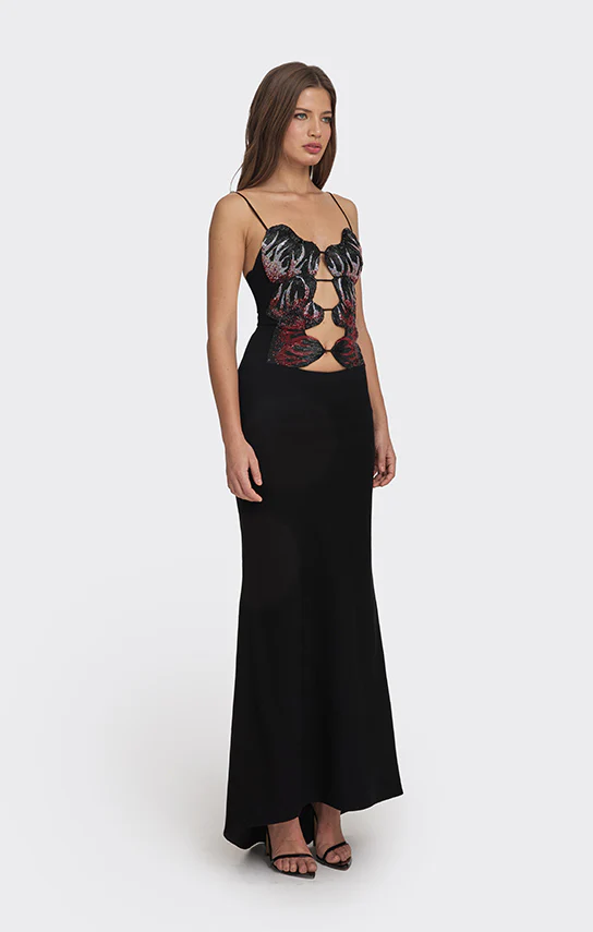 Ms. Six-Fire Heart Maxi Slip Dress - Image 4