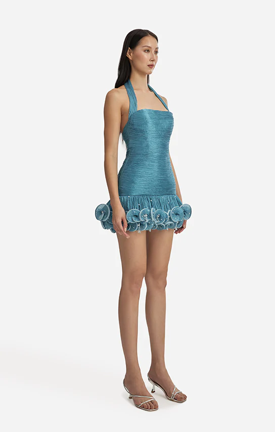 Ms.Tutu Halter Embroidered Mini Dress - Image 4