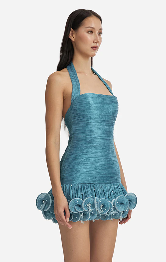 Ms.Tutu Halter Embroidered Mini Dress - Image 5