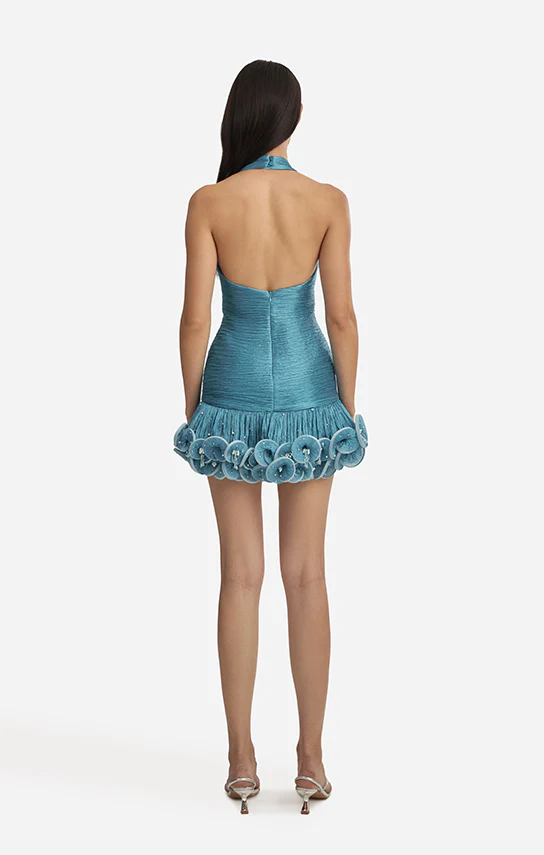 Ms.Tutu Halter Embroidered Mini Dress - Image 6
