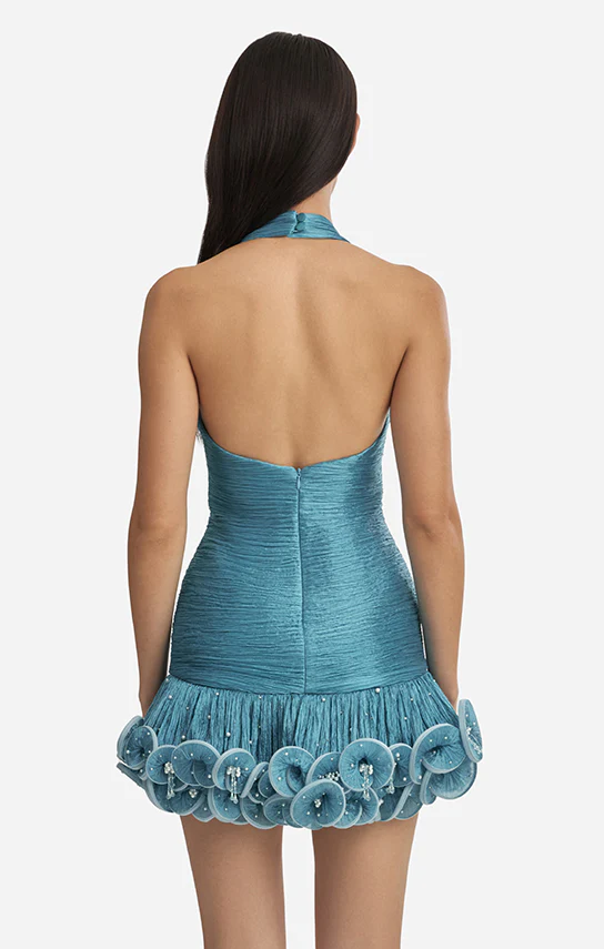Ms.Tutu Halter Embroidered Mini Dress - Image 7