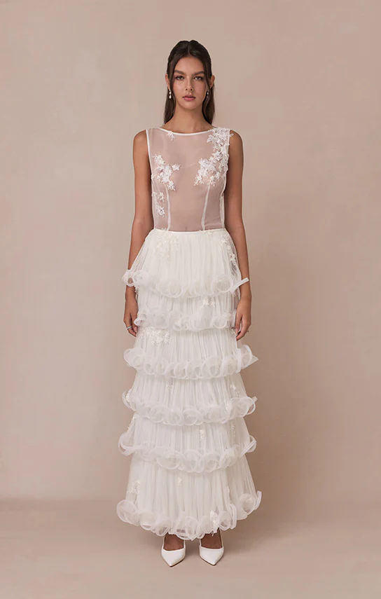 Ms. Tutu Six Layers Maxi Skirt (French Lace)