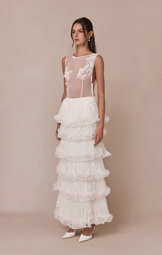 Ms. Tutu Six Layers Maxi Skirt (French Lace) - Image 2