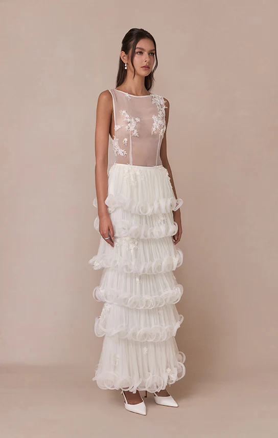 Ms. Tutu Six Layers Maxi Skirt (French Lace) - Image 3