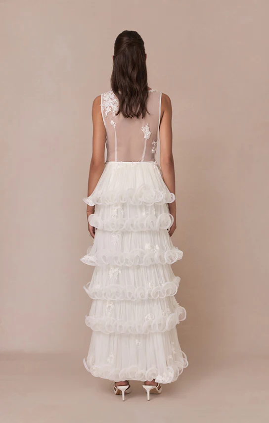 Ms. Tutu Six Layers Maxi Skirt (French Lace) - Image 4