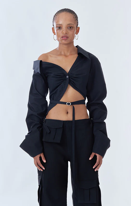 Off shoulder Cropped Shirt