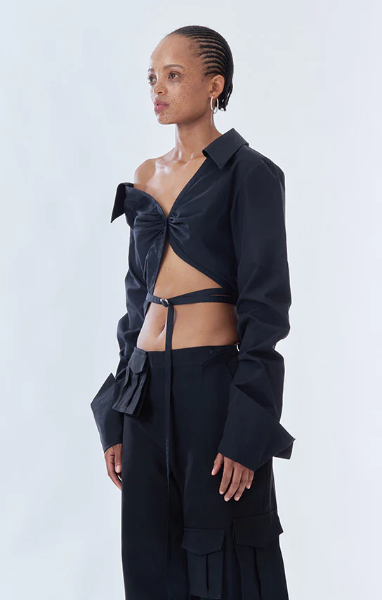 Off shoulder Cropped Shirt - Image 10