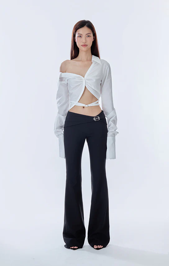Off shoulder Cropped Shirt - Image 3