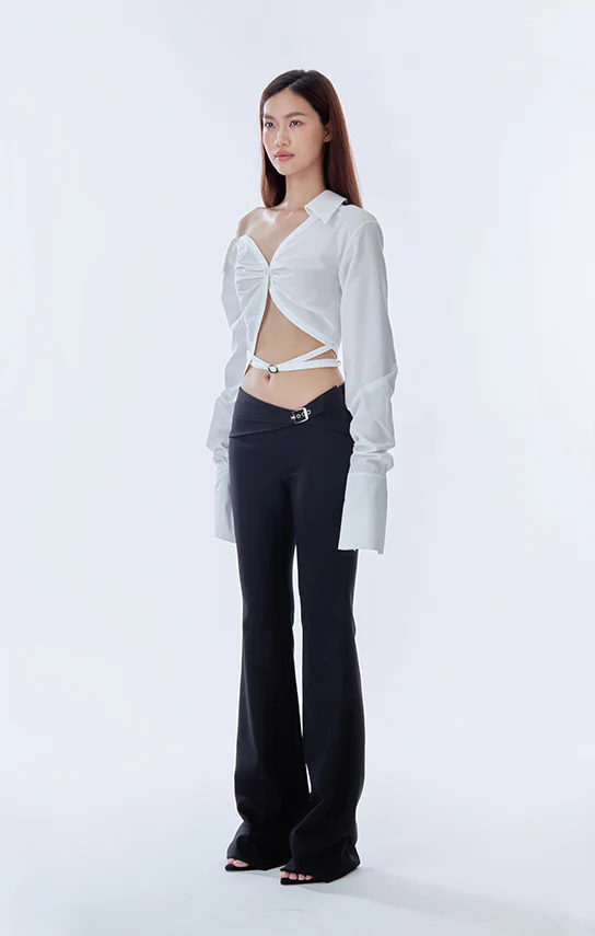 Off shoulder Cropped Shirt - Image 4