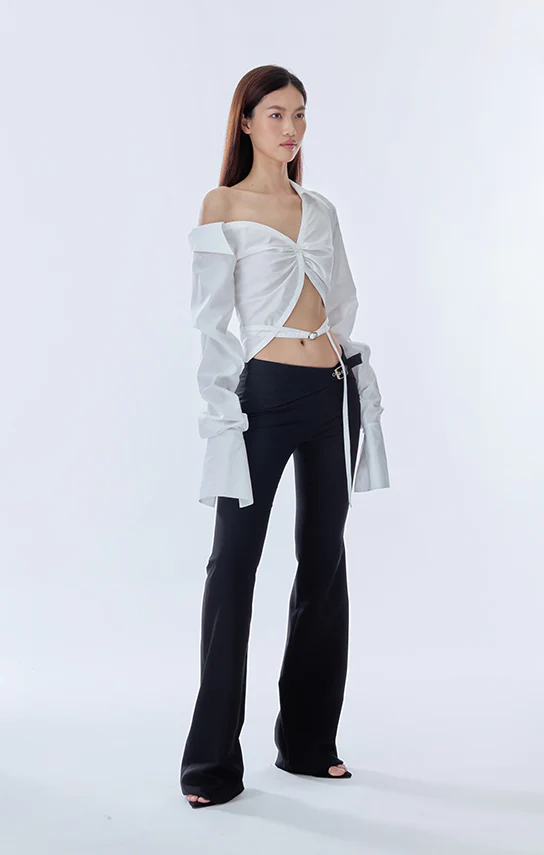 Off shoulder Cropped Shirt - Image 5