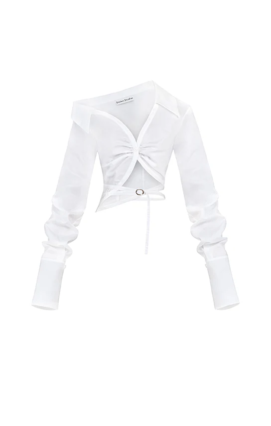 Off shoulder Cropped Shirt - Image 7