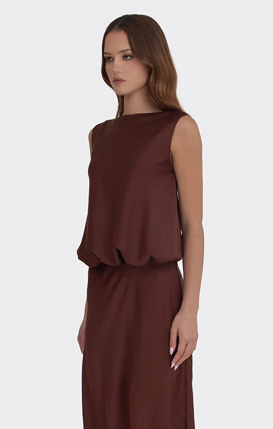 Puffed Boatneck Maxi Gown - Image 10