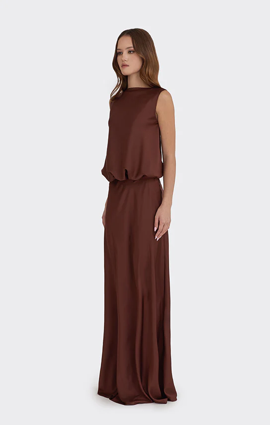 Puffed Boatneck Maxi Gown - Image 11