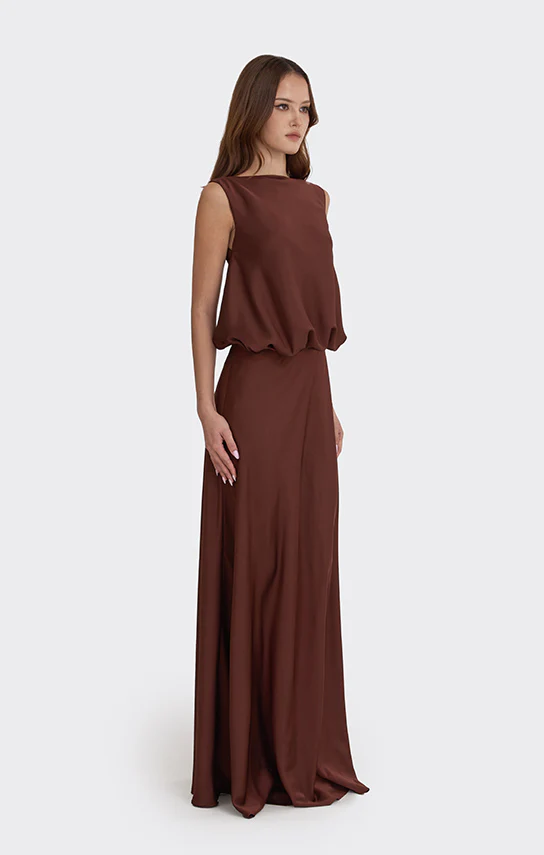 Puffed Boatneck Maxi Gown - Image 12