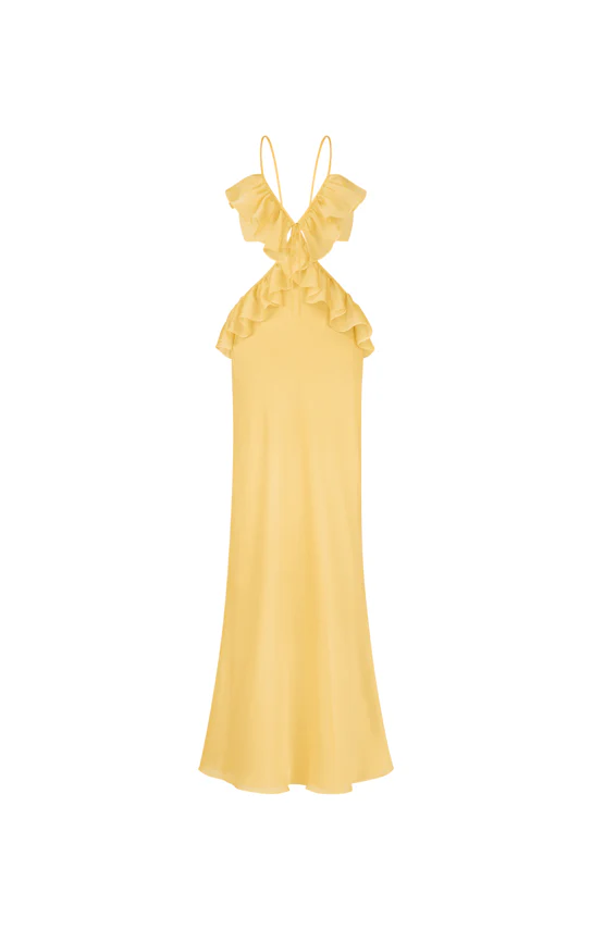 Ruffle Maxi Slip Dress