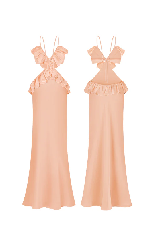 Ruffle Maxi Slip Dress - Image 25