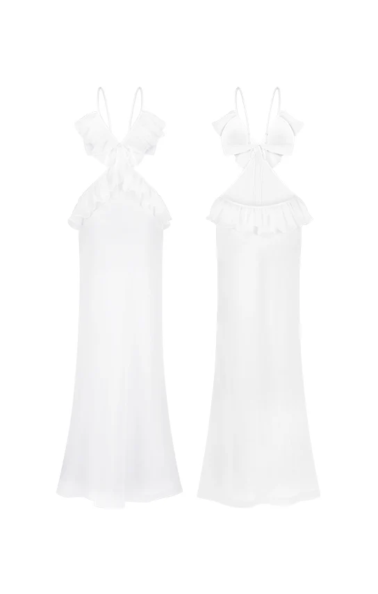 Ruffle Maxi Slip Dress - Image 34