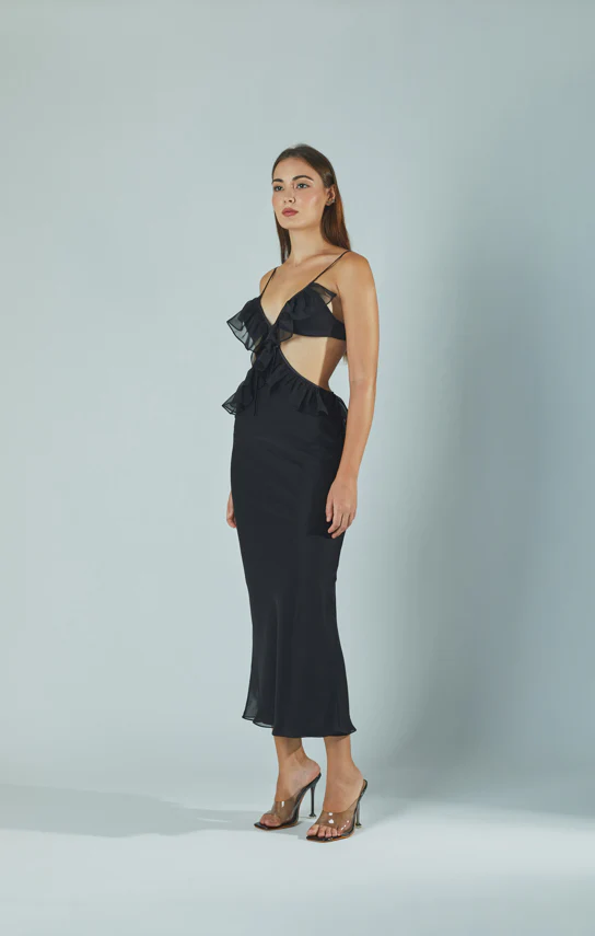 Ruffle Maxi Slip Dress - Image 36