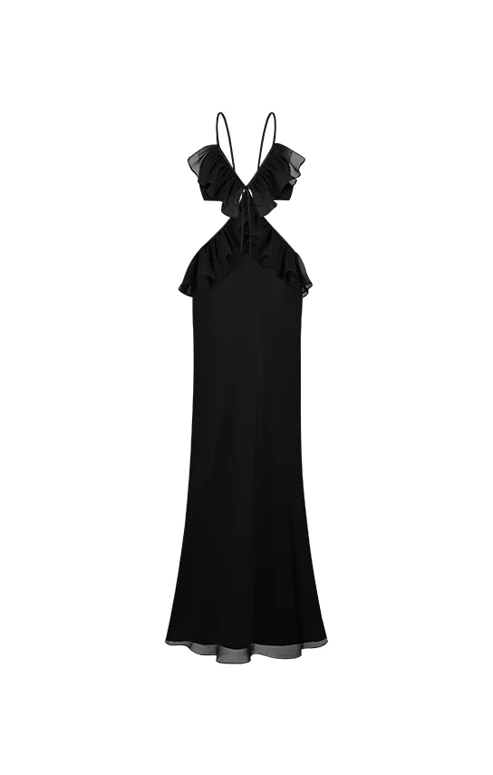 Ruffle Maxi Slip Dress - Image 40