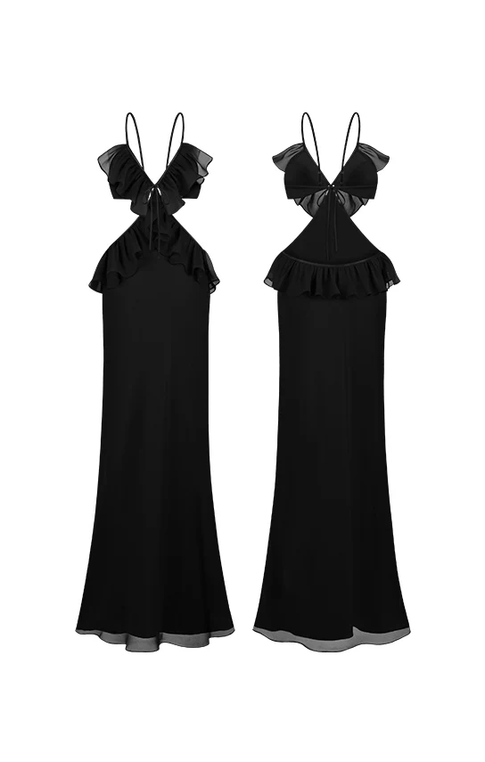 Ruffle Maxi Slip Dress - Image 42