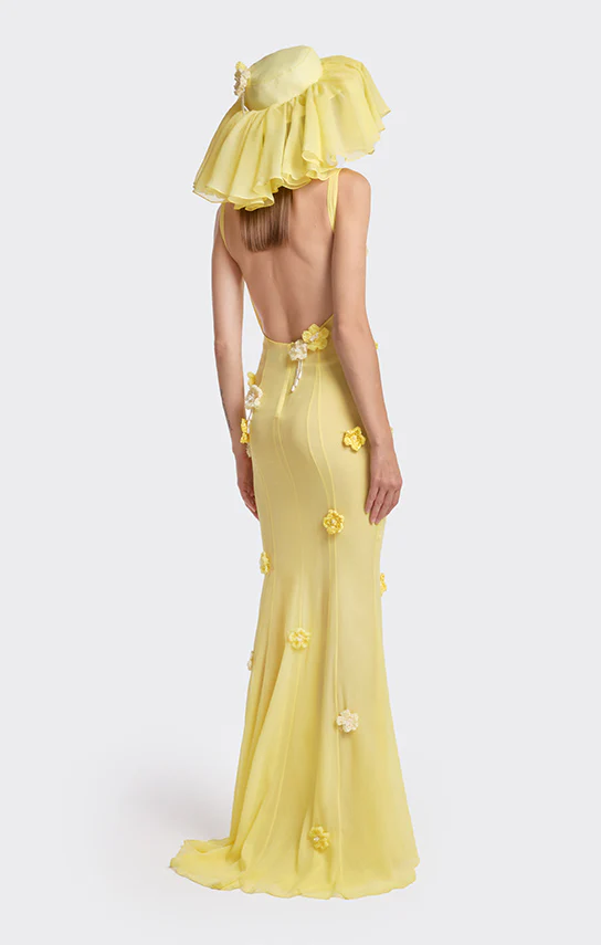 Sheer Boat-Neck Floral Crochet Maxi Dress - Image 4