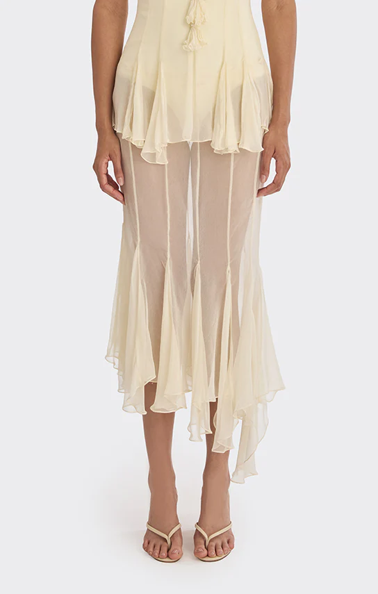 Shell Godet Asymmetric Skirt