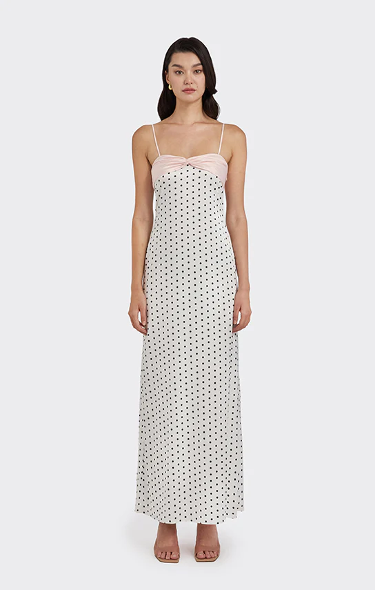 Swan Slip Maxi Dress (Polka Dots)