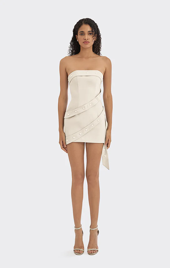Wrap Button Mini Dress - Image 11