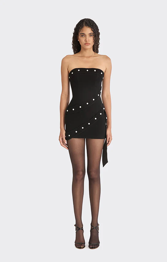 Wrap Button Mini Dress - Image 2