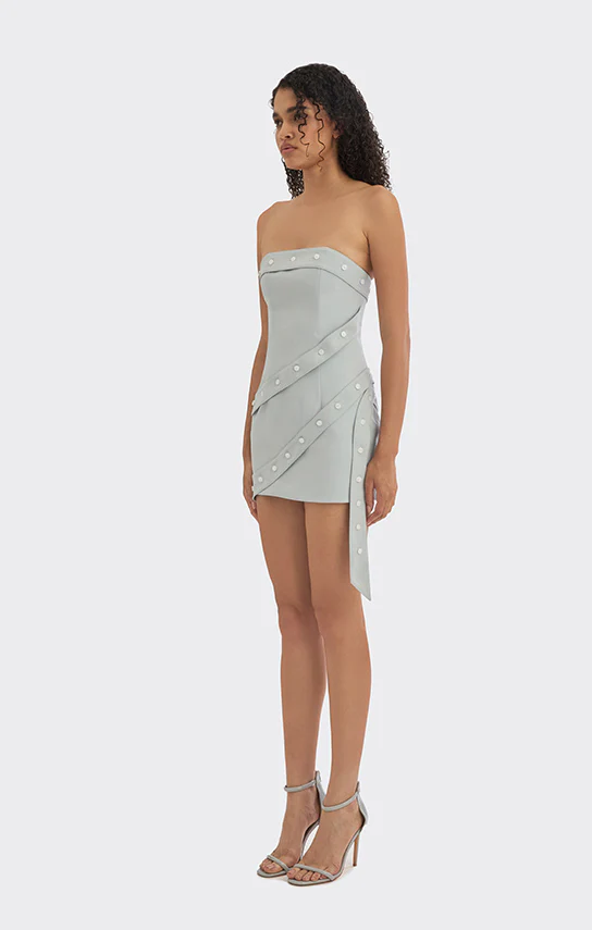 Wrap Button Mini Dress - Image 4